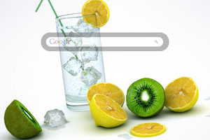 Fruits and a glass