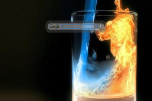 Flaming Water Glass